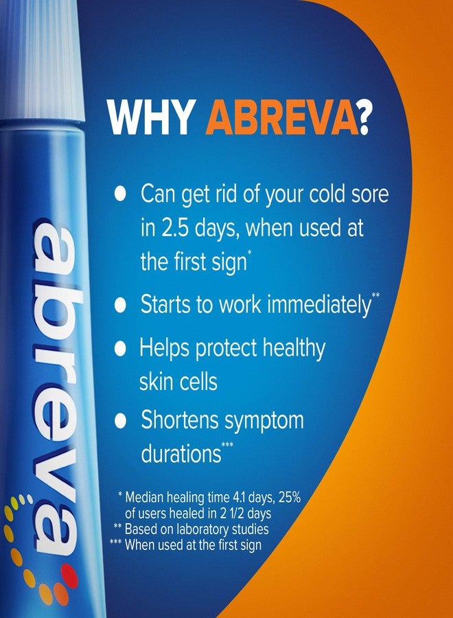 Abreva 10 Percent Docosanol Cold Sore Treatment, Treats Your Fever Blister in 2.5 Days - 0.07 oz Tube x 2 - Image 3